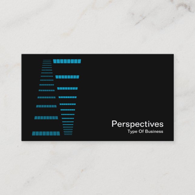 Perspektiven - Sky Blue und White auf Black Visitenkarte (Vorderseite)