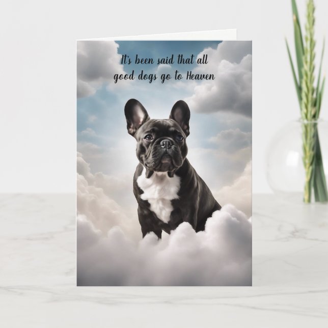 Perte de Black French Bulldog carte de sympathie d (Devant)