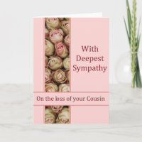 Perte de cousin Carte rose de sympathie