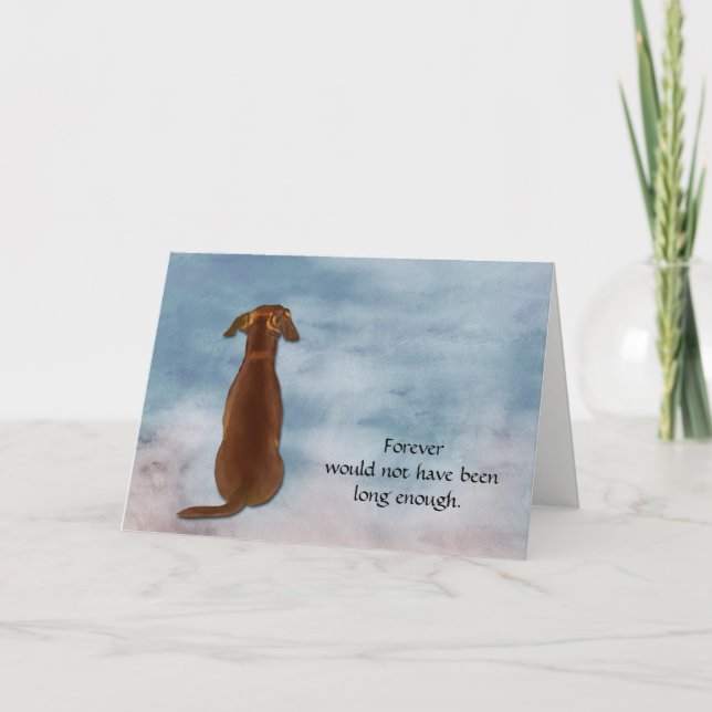 Perte de la carte de condoléances Red Dachshund (Devant)