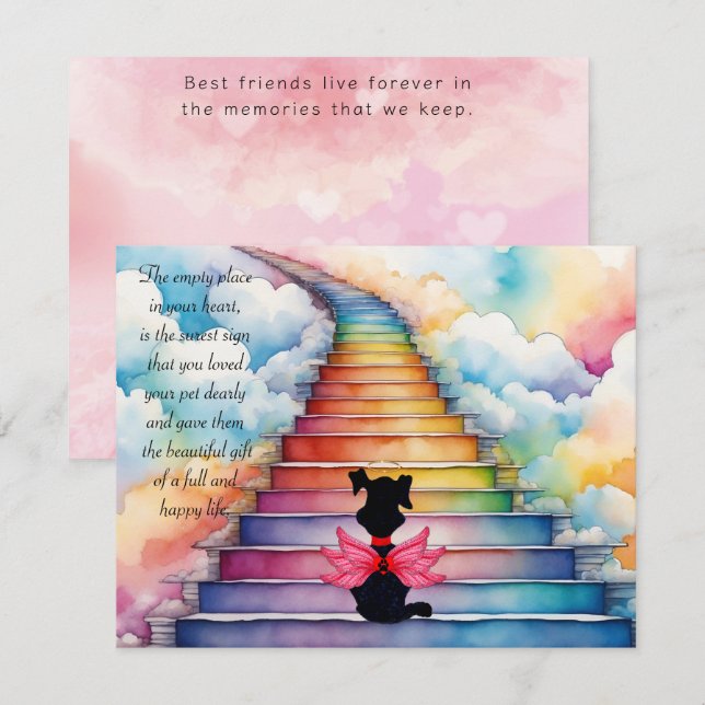 Perte d'une carte de voeux pour chien d'animal de  (Devant / Derrière)