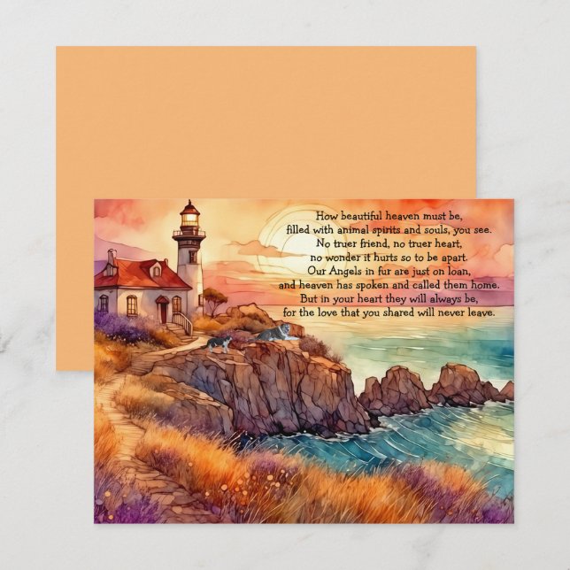 Perte d'une carte de voeux sympathique pour animau (Devant / Derrière)