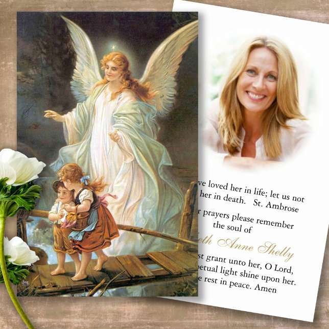 Perte funéraire Ange Prière commémorative Cartes d (Forever in our hearts, celebration of life, in loving memory of, prayer cards for bereavement)