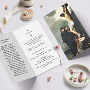 Perte funéraire Crucifixion Prière Cartes de Sympa