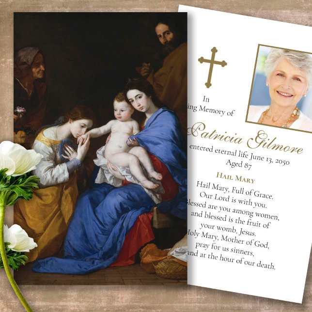 Perte funéraire Sainte Famille Prière Sympathie Ca (catholic, religious, celebration of life, in loving memory of, prayer cards for bereavement)