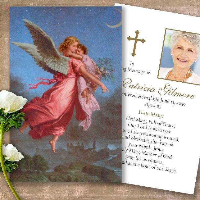 Perte funéraire seigneurs Anges prière Cartes de s (catholic, religious, celebration of life, in loving memory of, prayer cards for bereavement)