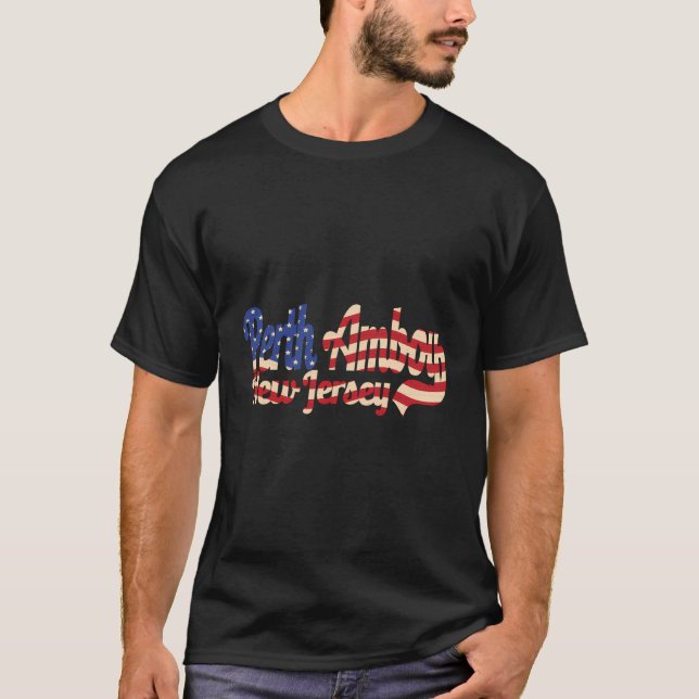 Perth Amboy City New Jersey American Flag T-Shirt (Vorderseite)