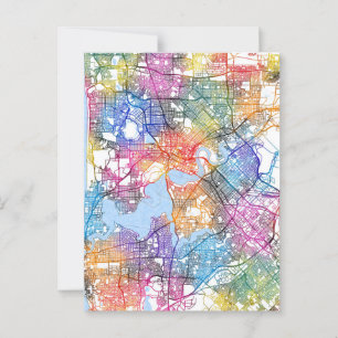 Perth Australia City Map Postkarte