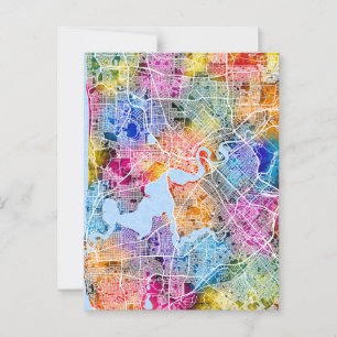 Perth Australia City Map Postkarte