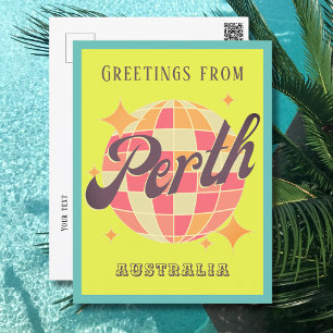 Perth Australia - farbenfrohe Grußkarte Postkarte