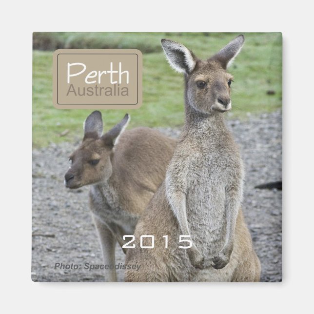 Perth Australia Kangaroo Kühlschrankmagnet Change  (Vorne)