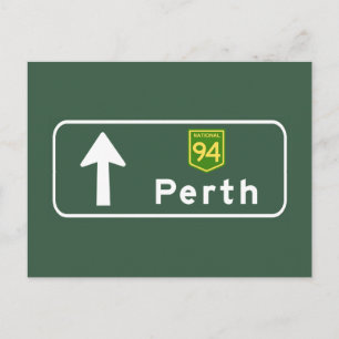 Perth, Australia Road Sign Postkarte