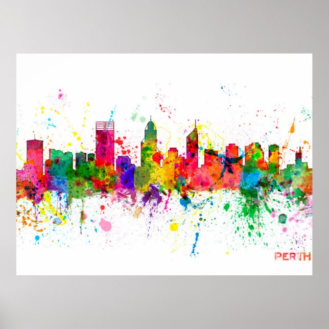 Perth Australia Skyline Poster (Vorne)