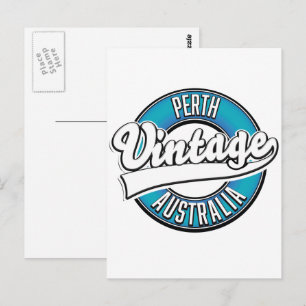Perth Australia Vintages Logo Postkarte