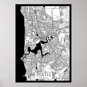 Perth Australien Karte Poster