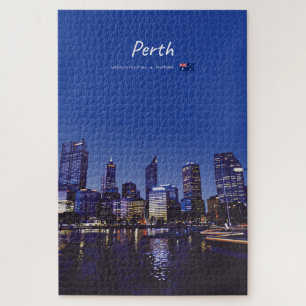 Perth, Australien - Stadt-Silhouette Nacht