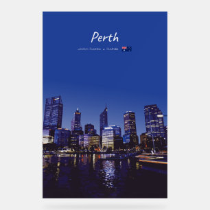Perth, Australien - Stadt-Silhouette Nacht Acrylschild