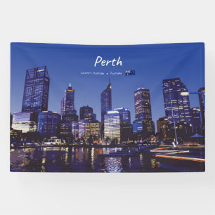 Perth, Australien - Stadt-Silhouette Nacht Banner