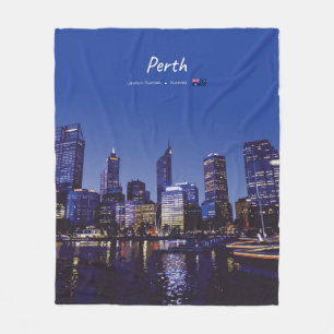 Perth, Australien - Stadt-Silhouette Nacht Fleecedecke