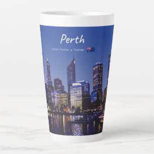 Perth, Australien - Stadt-Silhouette Nacht Groß Milchtasse