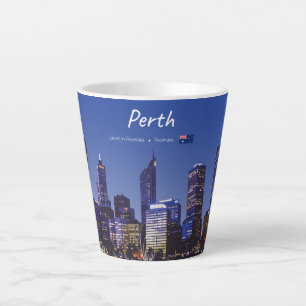 Perth, Australien - Stadt-Silhouette Nacht Klein Milchtasse