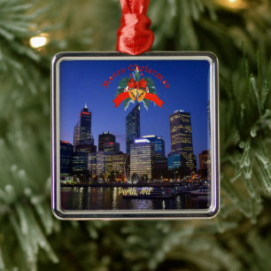 Perth, Australien Stadtbild Foto Ornament Aus Metall