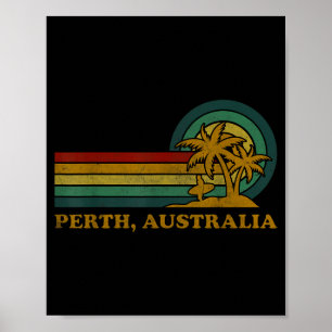 Perth Australien Strand Familien Sommerurlaub Palm Poster