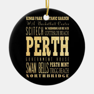 Perth City Australien Typography Kunst Keramik Ornament