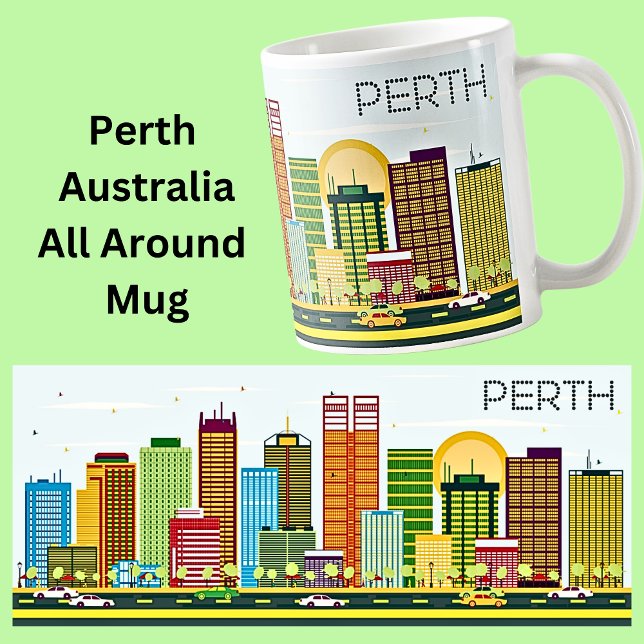 PERTH City Illustration Kaffeetasse (Von Creator hochgeladen)
