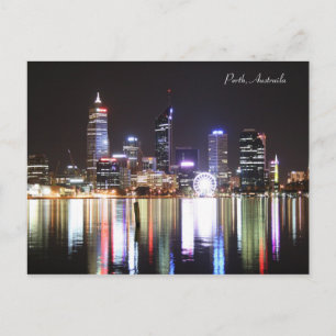 Perth Night Skyline - Carte postale