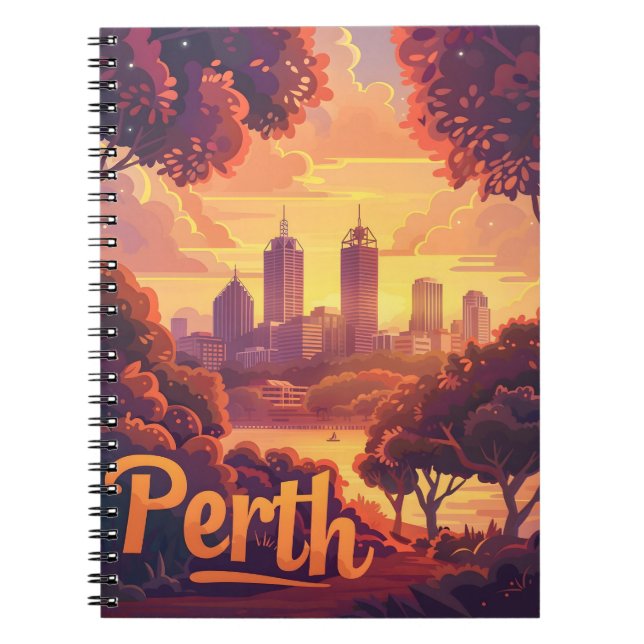 Perth Twilight: Sunset Symphony over Swan River Notizblock (Vorderseite)