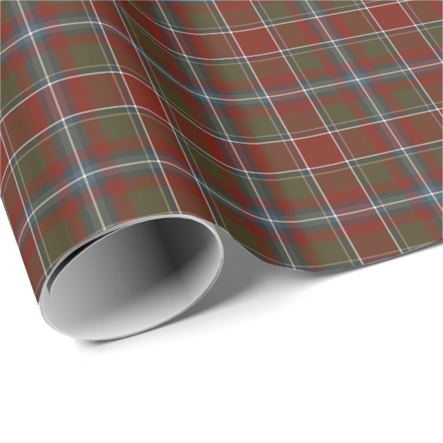 Perthshire Scotland Weathered Tartan Geschenkpapier (Rolleneckpunkt)
