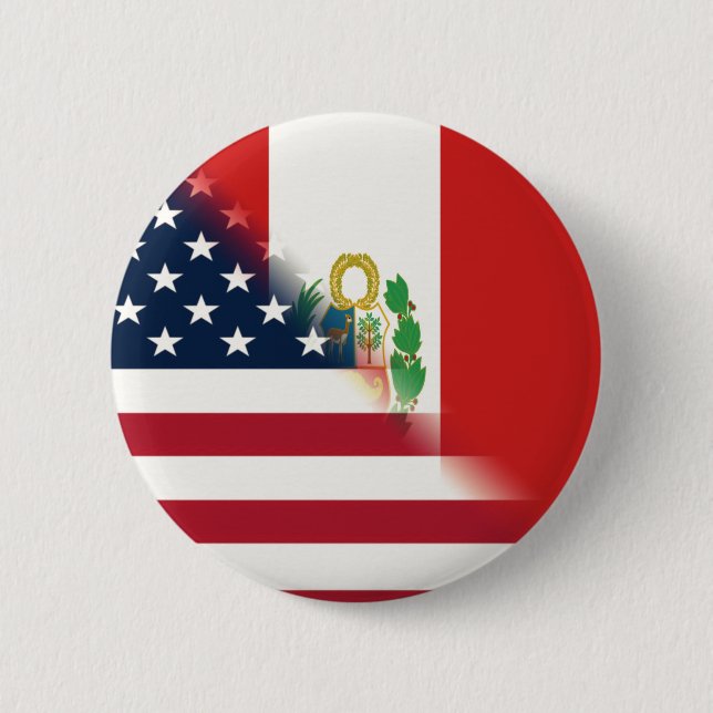 Peru-Amerika-Flagge| Peru-Amerikanische Flagge Button (Vorderseite)