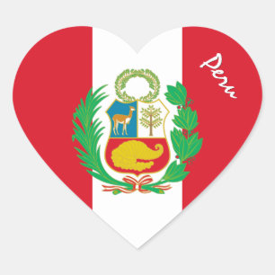 Peru-Aufkleber, Herz, Patriotische peruanische Fla Herz-Aufkleber