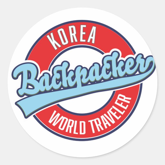 Peru Backpacker World Traveller Logo. Klassisch ru Runder Aufkleber (Vorderseite)