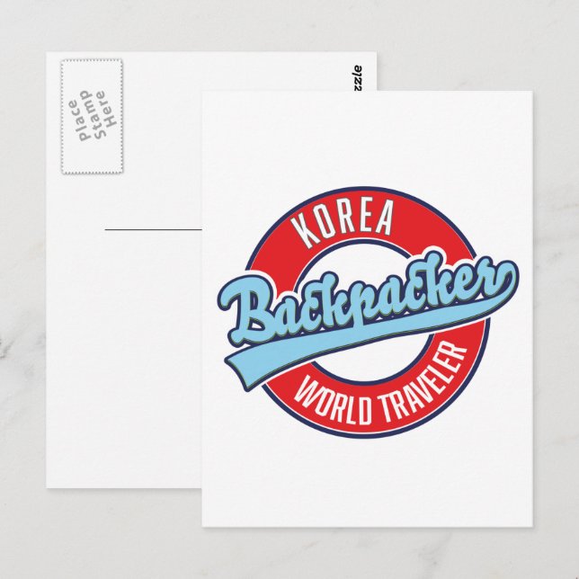 Peru Backpacker World Traveller Logo. Postkarte (Vorne/Hinten)