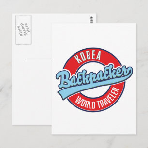Peru Backpacker World Traveller Logo. Postkarte