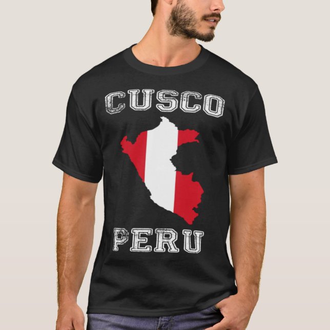 Peru Distressed Flag Cusco Pride T-Shirt (Vorderseite)