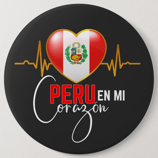 Peru en mi Corazon Peruvian Pride  Button (Vorderseite)