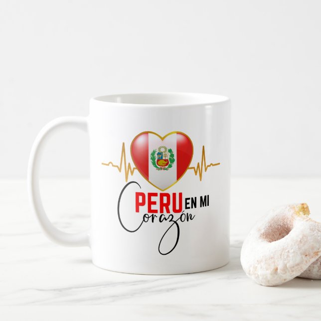 Peru en mi Corazon Peruvian Pride  Kaffeetasse (Mit Donut)