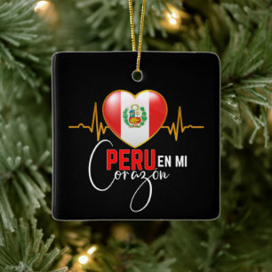 Peru en mi Corazon Peruvian Pride Keramikornament