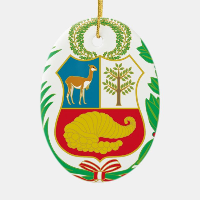 Peru - Escudo Nacional (nationales Emblem) Keramik Ornament (Vorne)