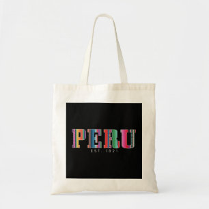 Peru Est. 1821 Peruanische Muster Roots Pride Vint Tragetasche