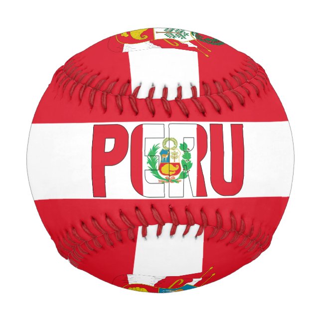 Peru Fahne und Wappen Patriotisch Baseball (Vorderseite)