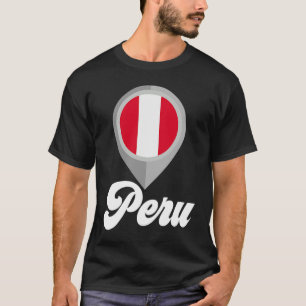 PERU Flag BUTTON I Liebe PERU Travel T-Shirt