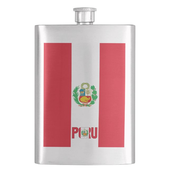 Peru Flag Elegant Patriotic Flask Flachmann (Vorderseite)