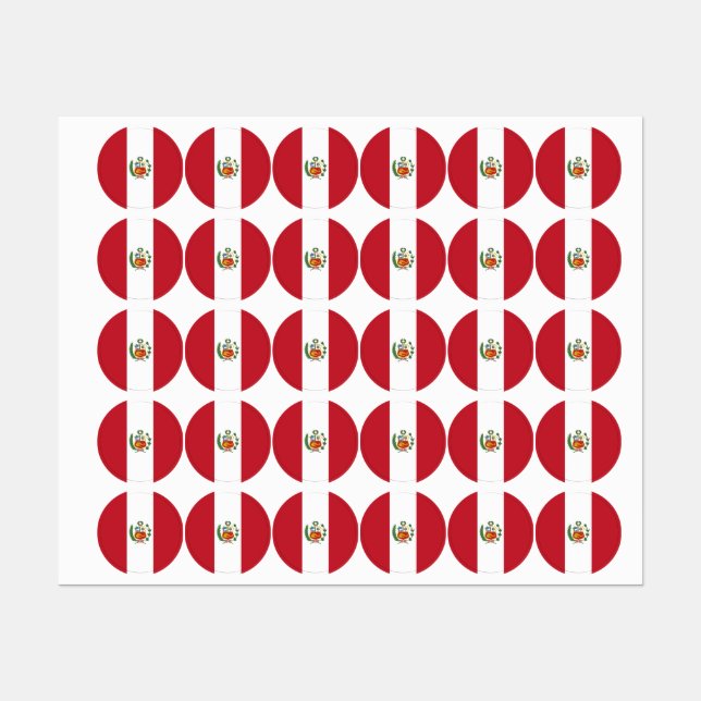 Peru flag etiketten (Blatt)