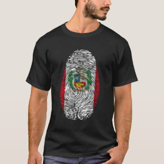 Peru Flag Fingerprint T-Shirt