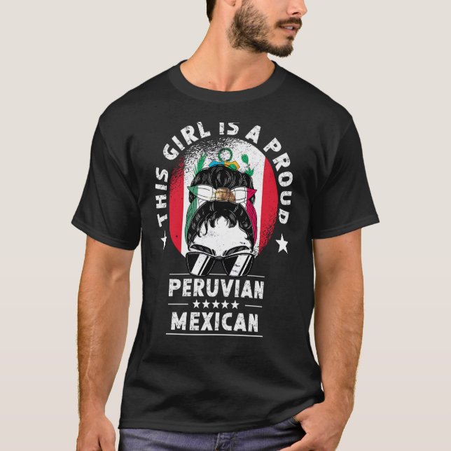 Peru Flag Mexiko Mädchen als Priester T-Shirt (Vorderseite)