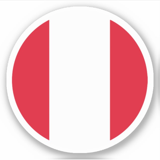 Peru Flag Round Sticker (Vorderseite)